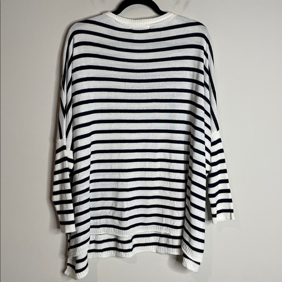 MERSEA | Oversized Catalina Striped Boatneck Sweater One Size NWT Navy Stripe - Picture 7 of 8